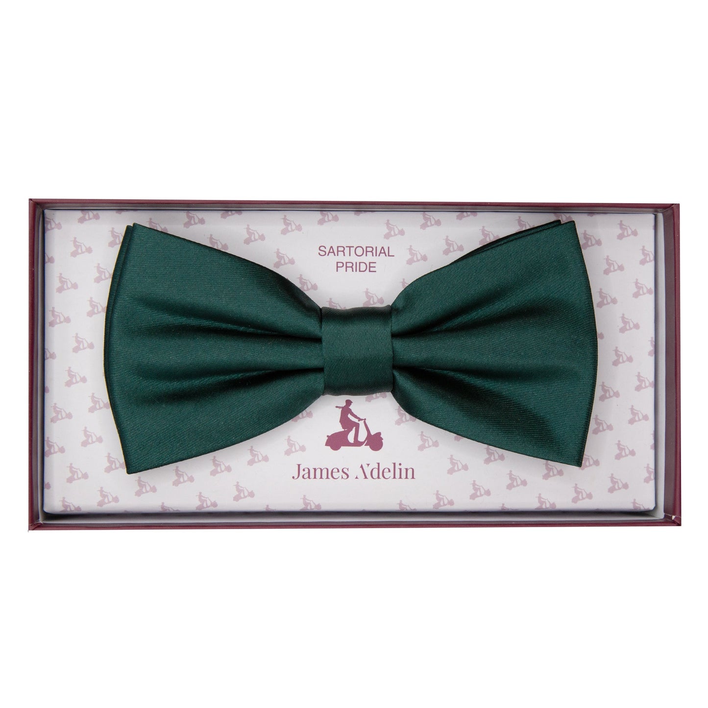 Dark Green Luxury Satin Weave Bow Tie