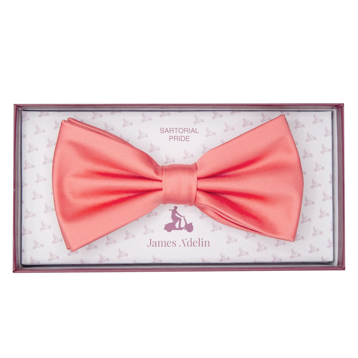 Salmon Luxury Satin Weave Bow Tie