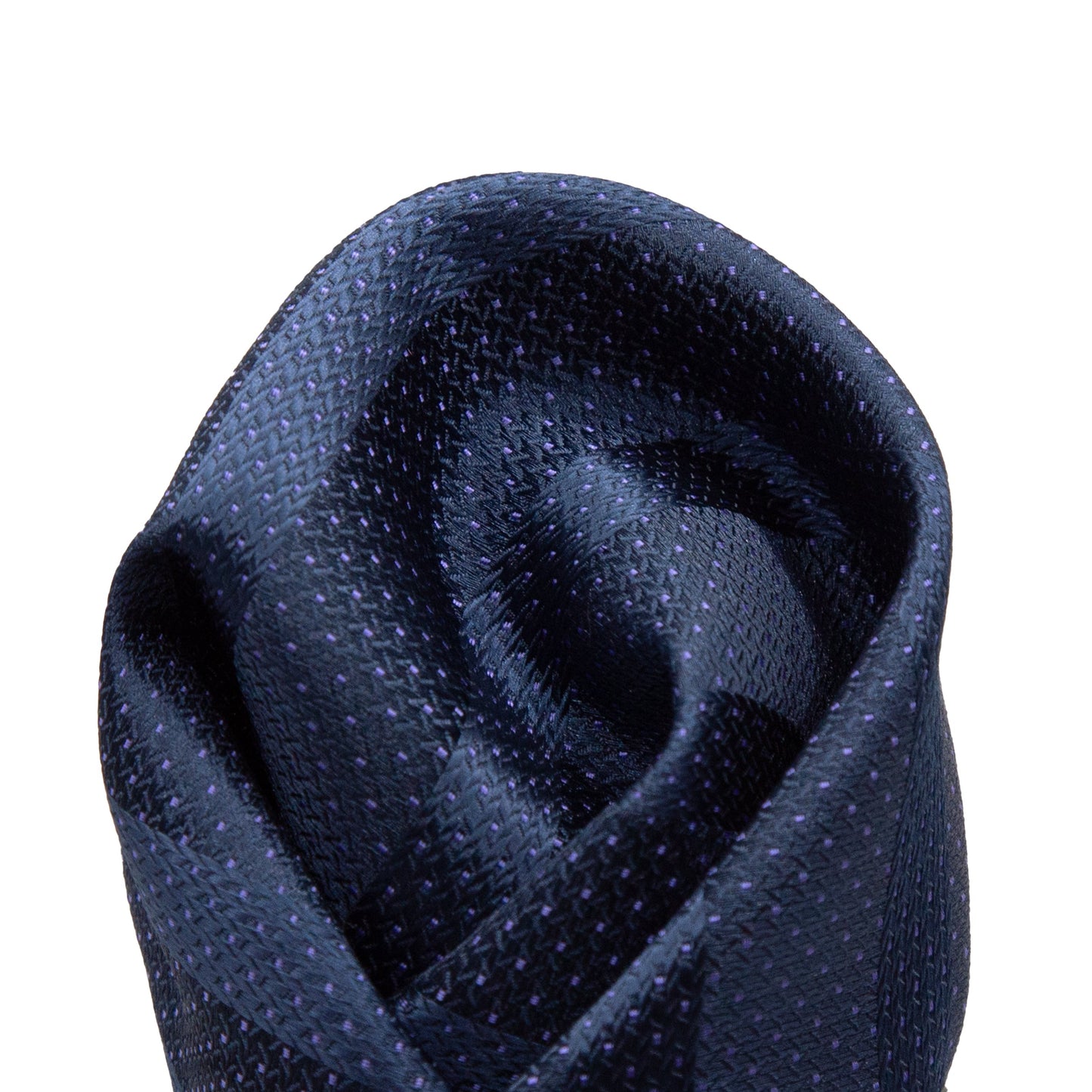 Navy/Purple Luxury Spotted Stripe Pin Point Textured Weave Pocket Square