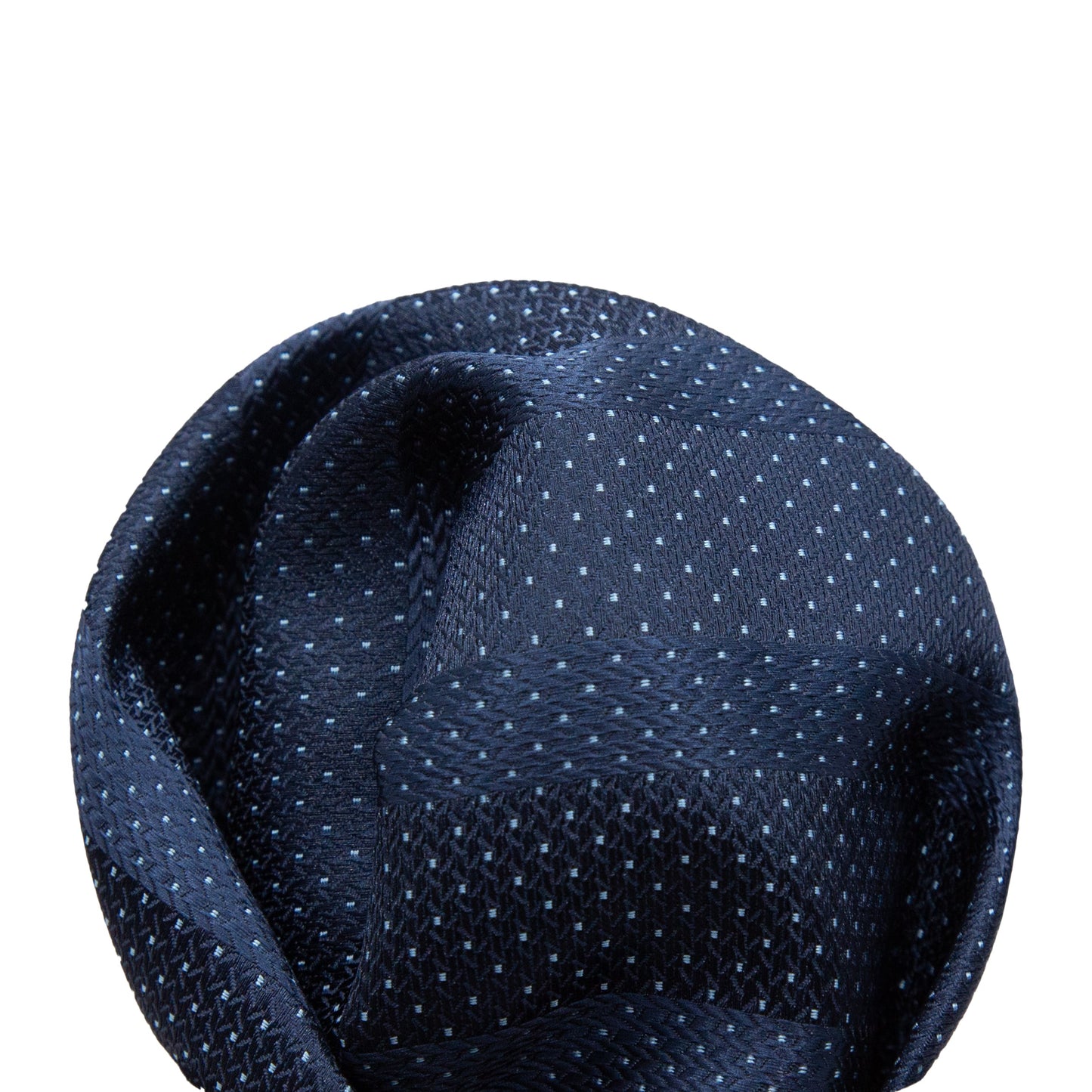 Navy/Sky Luxury Spotted Stripe Pin Point Textured Weave Pocket Square