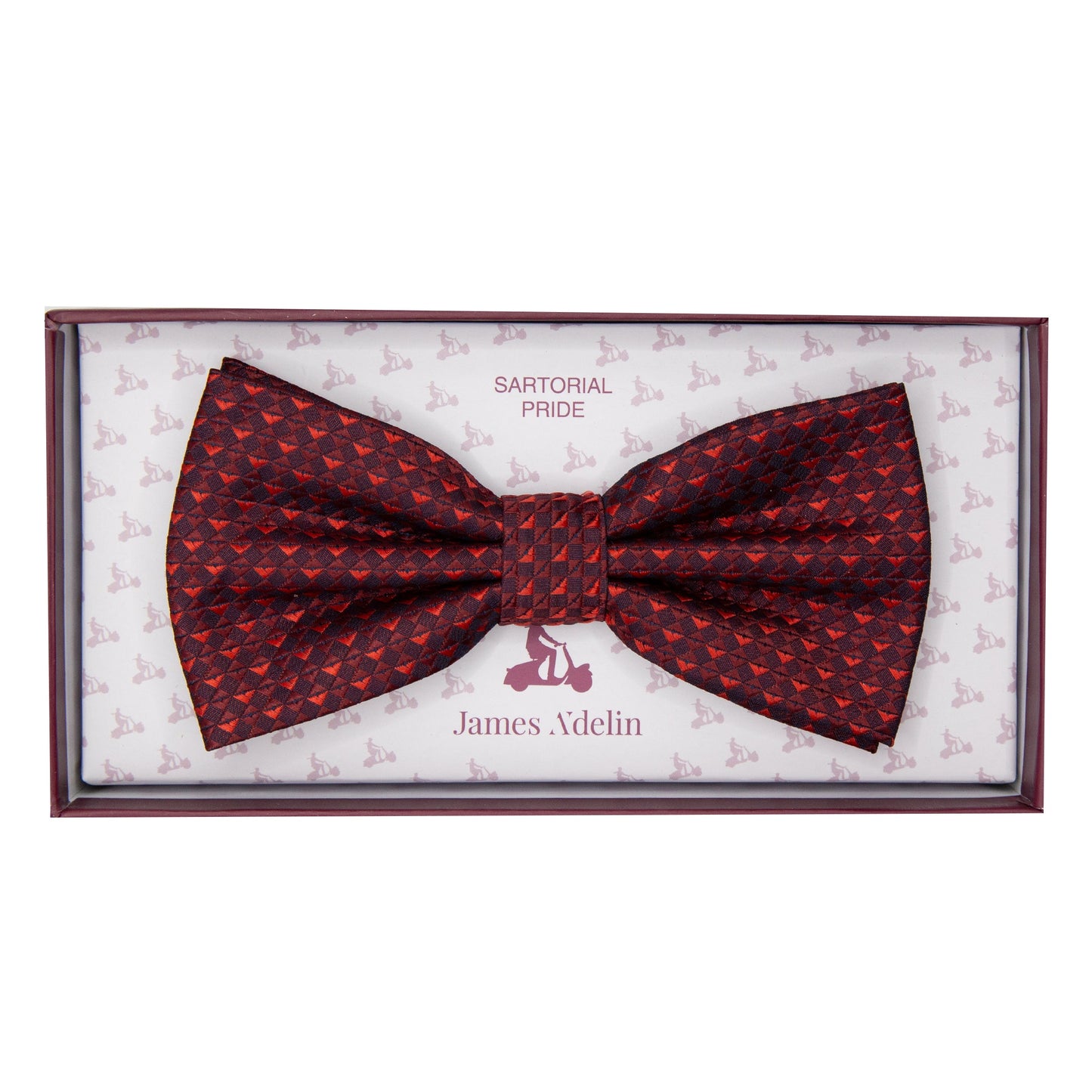 Burgundy/Red Luxury Textured Weave Bow Tie