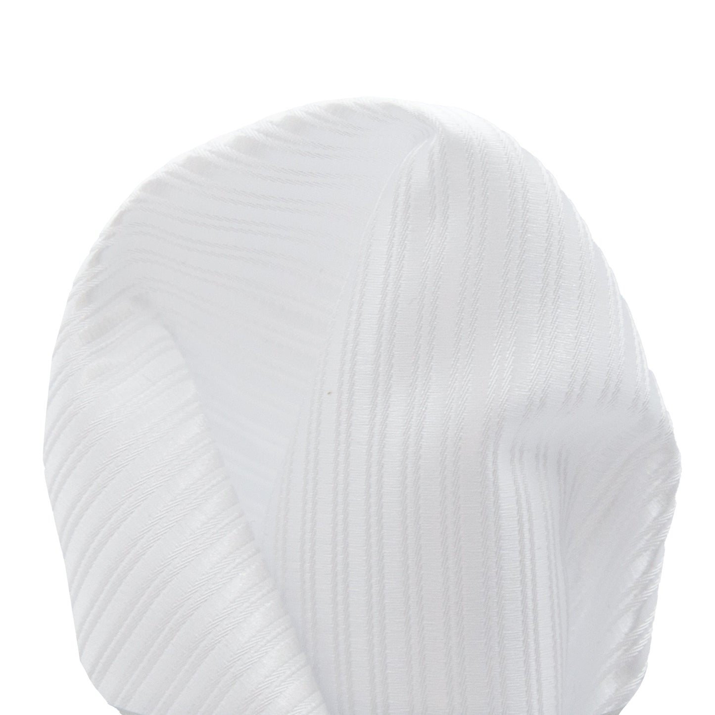 White Diagonal Striped Twill Weave Pocket Square