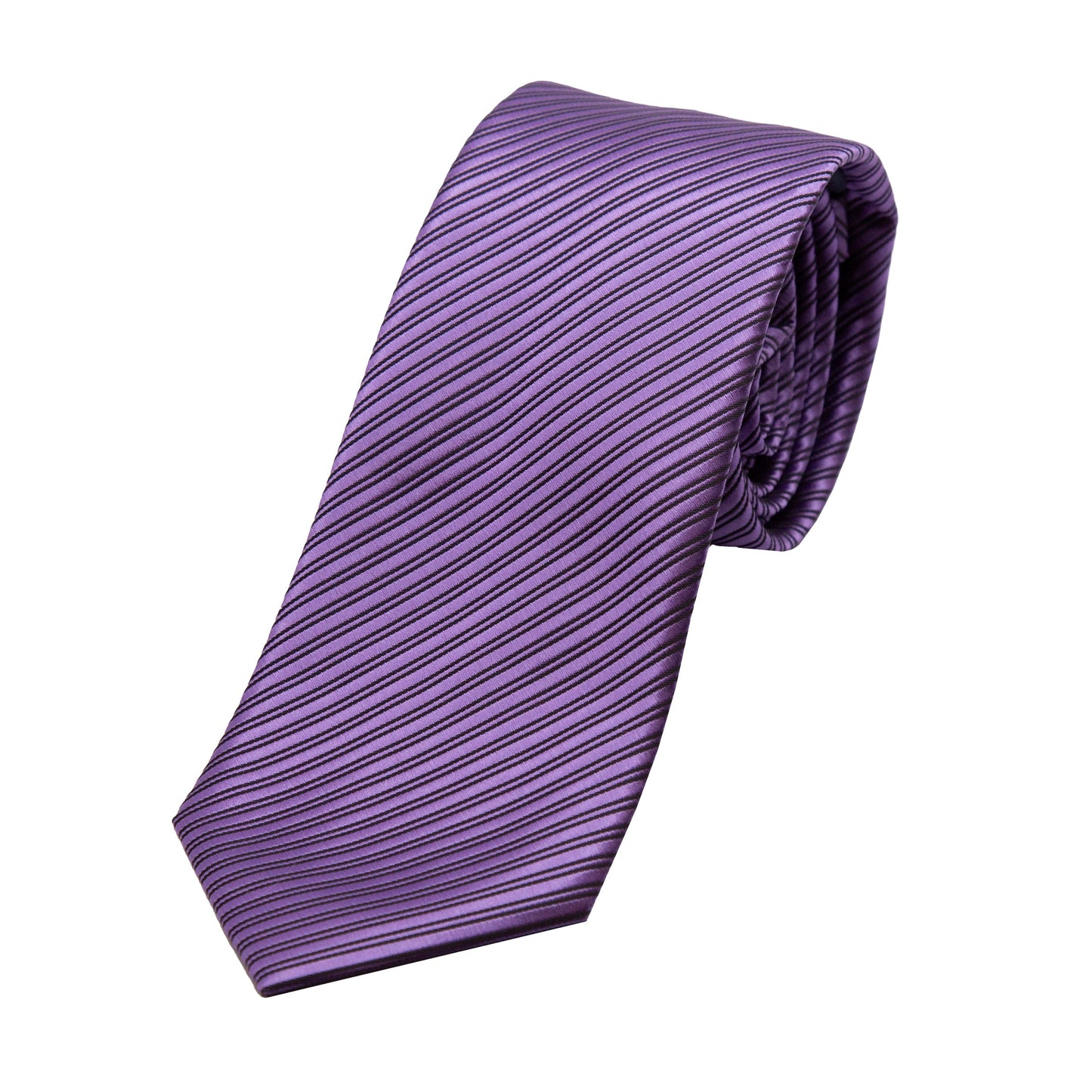 Purple/Navy Diagonal Striped Twill Weave Neck Tie