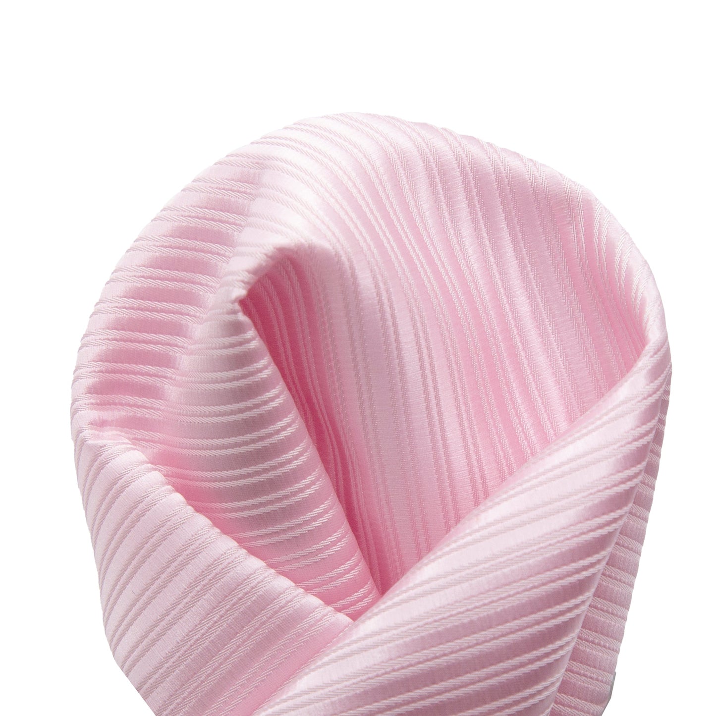 Pink Twill Diagonal Striped Twill Weave Pocket Square