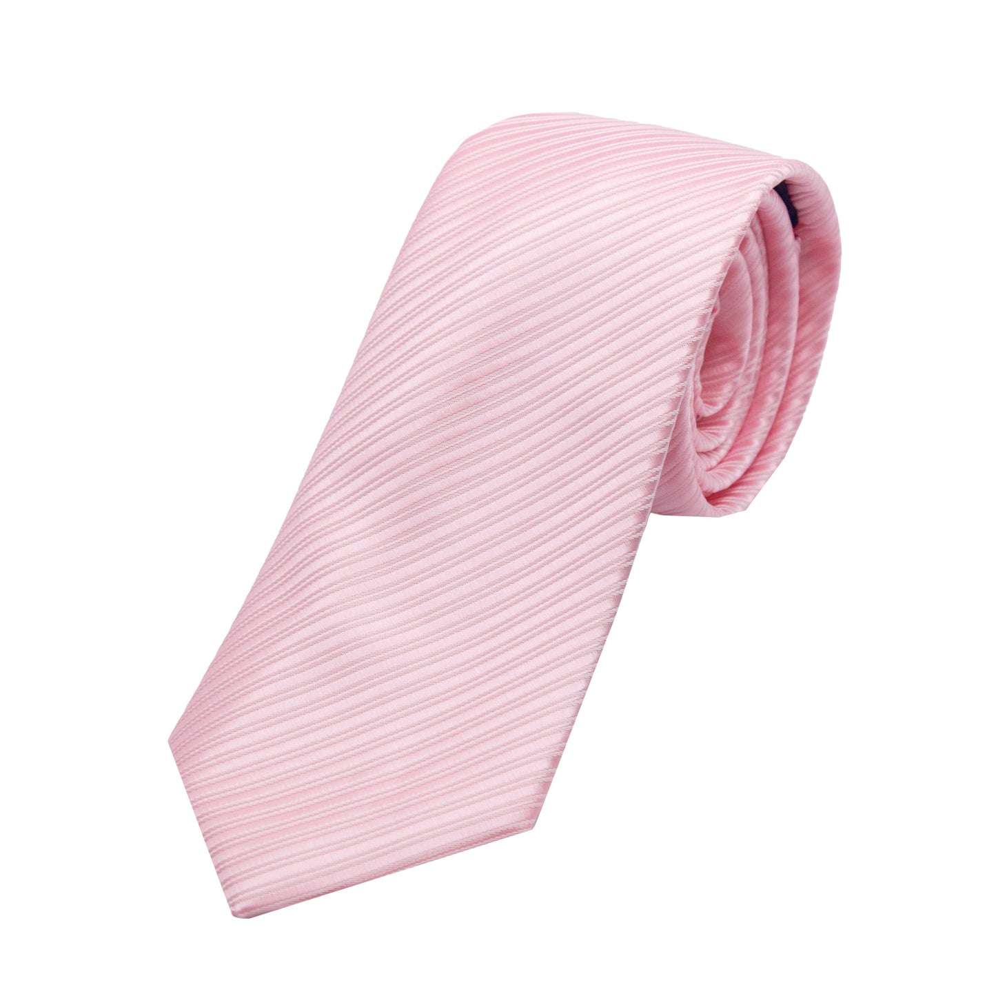 Pink Diagonal Striped Twill Weave Neck Tie