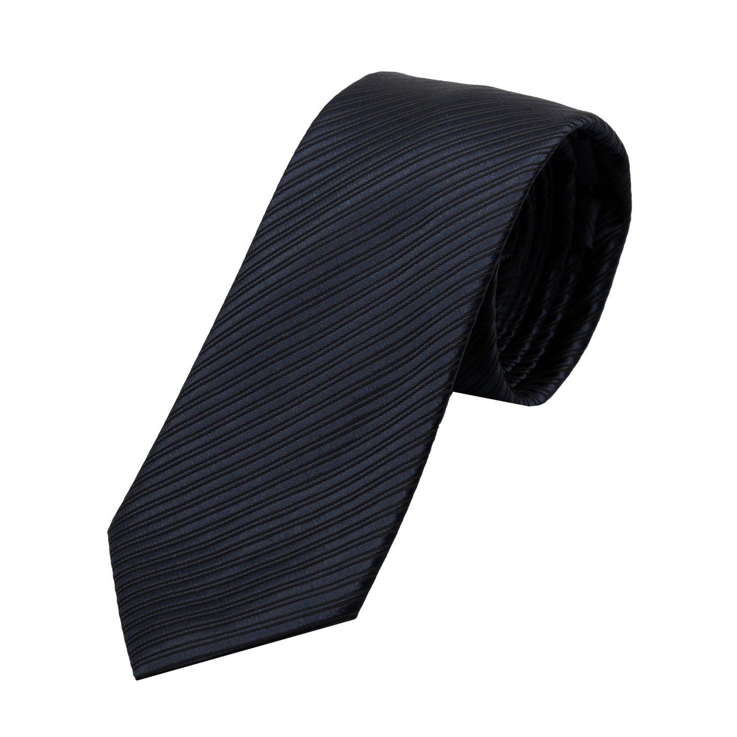 Navy Diagonal Striped Twill Weave Neck Tie