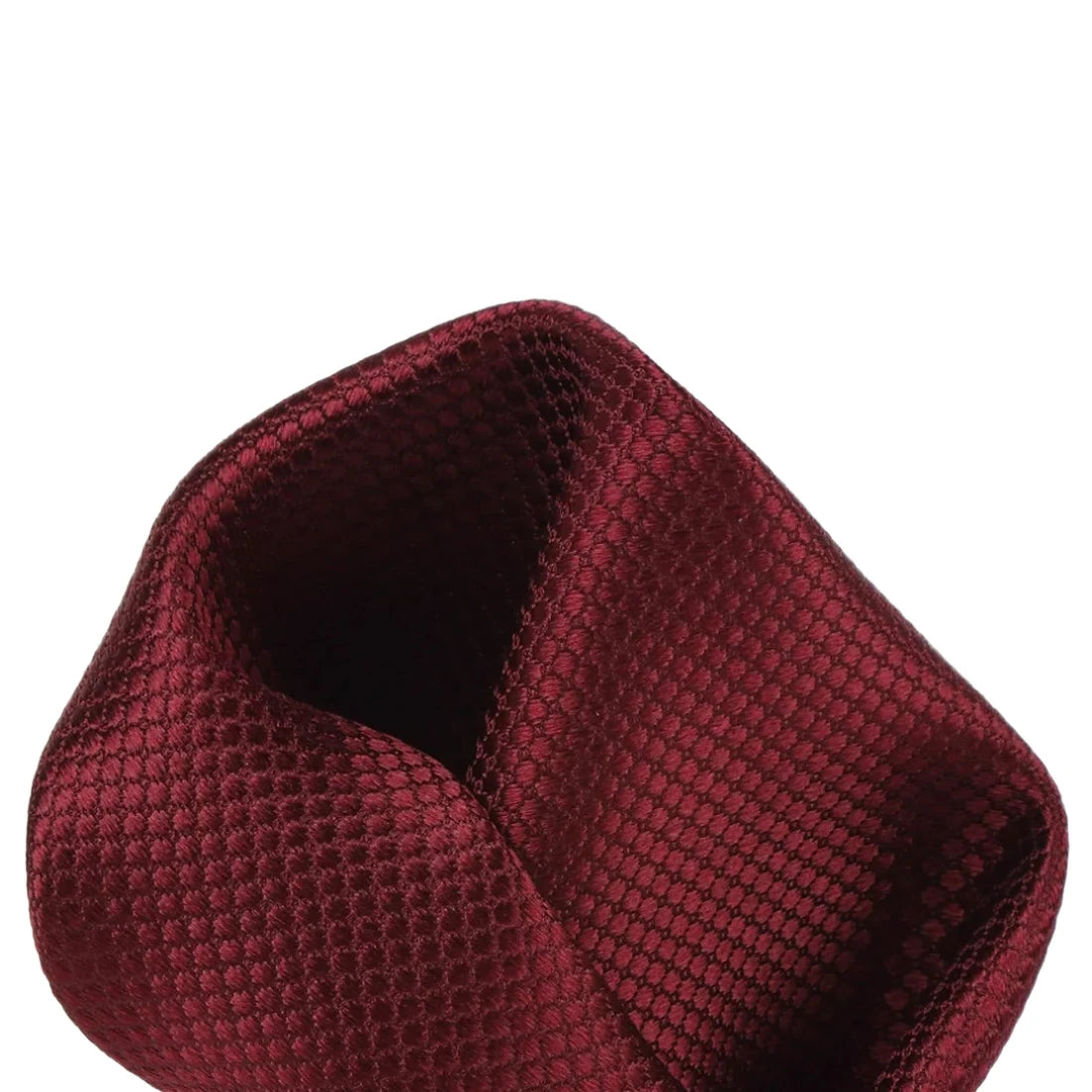Burgundy Pure Silk Textured Square Weave Pocket Square