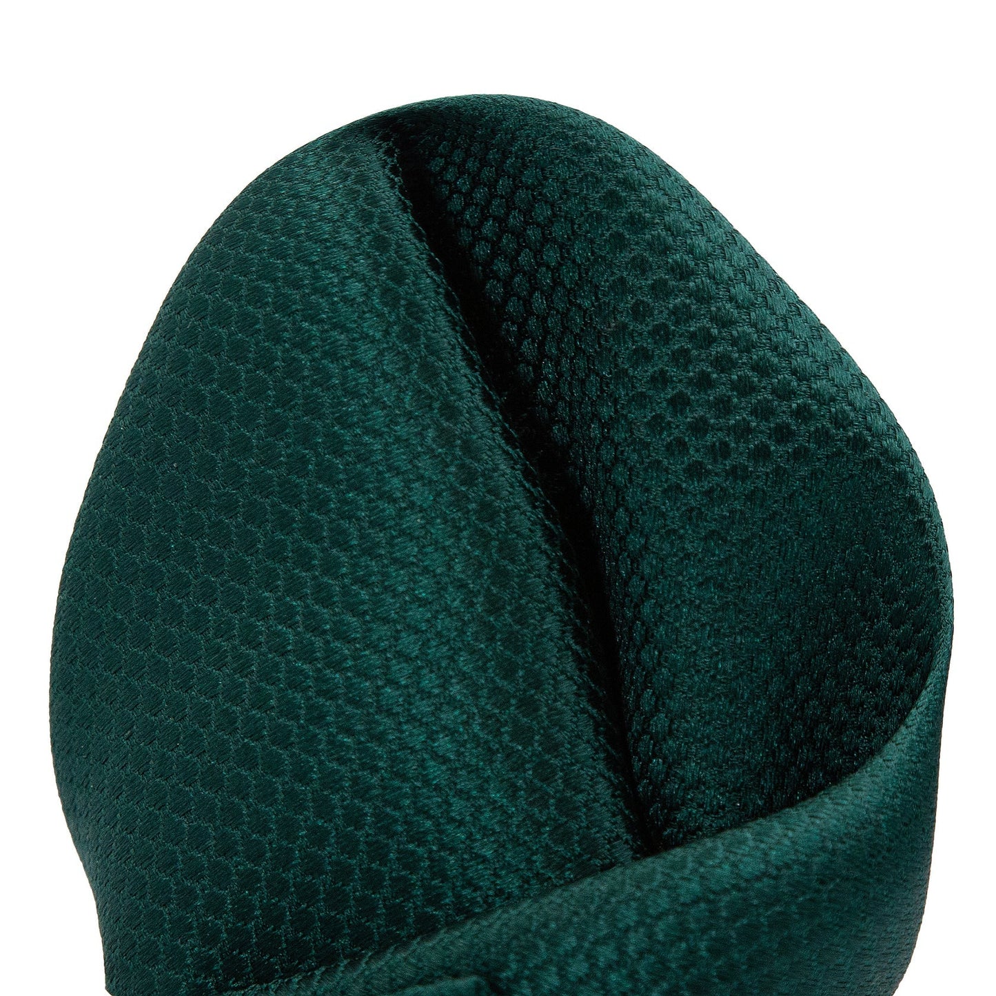 Dark Green Pure Silk Textured Square Weave Pocket Square