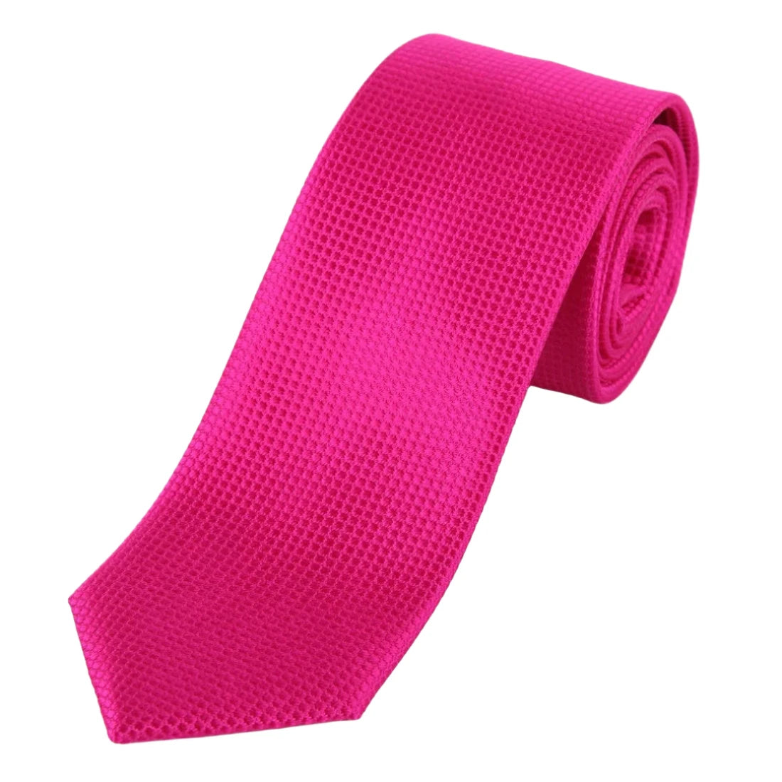 Magenta Pure Silk Textured Square Weave Neck Tie