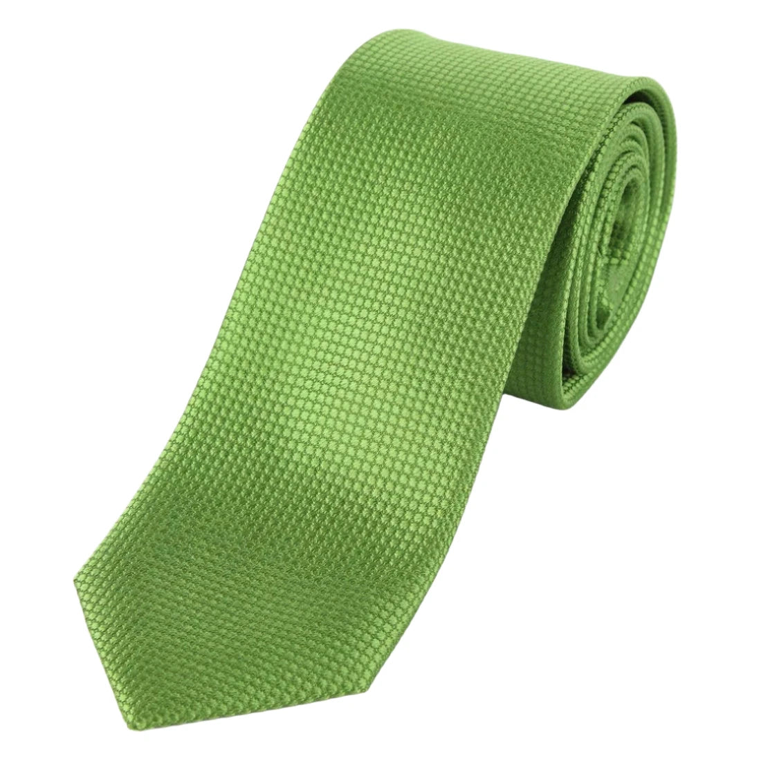 Green Pure Silk Textured Square Weave Neck Tie
