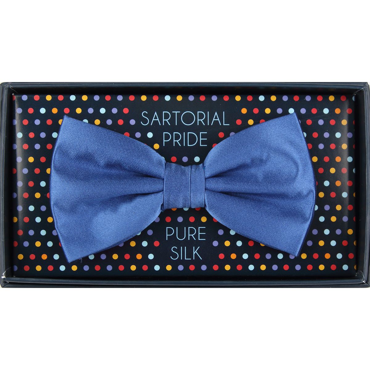 Royal Blue Pure Silk Solid Satin Weave Bow Tie