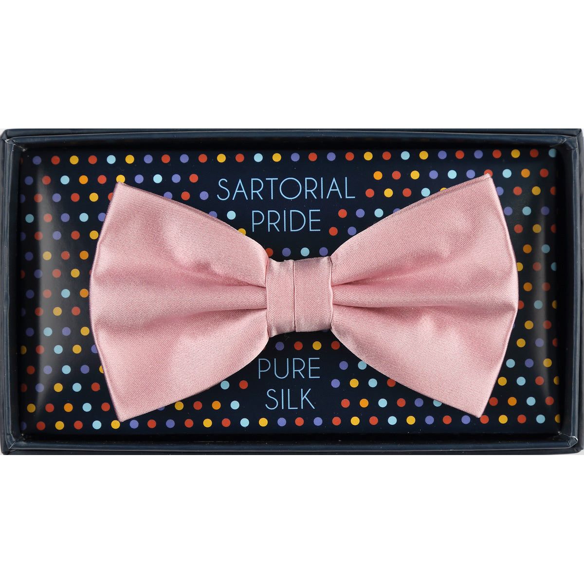 Soft Pink Pure Silk Solid Satin Weave Bow Tie