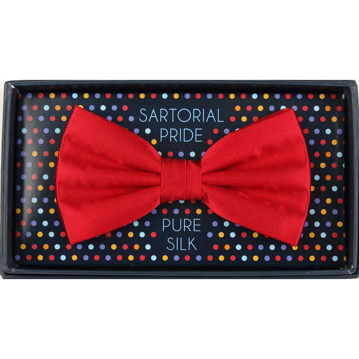 Red Pure Silk Solid Satin Weave Bow Tie