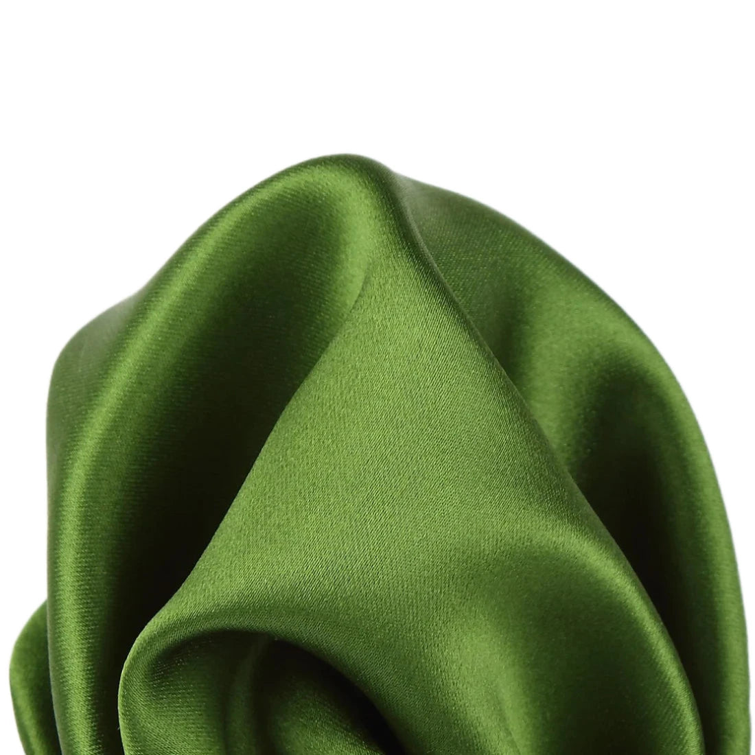Green Pure Silk Solid Satin Weave Pocket Square