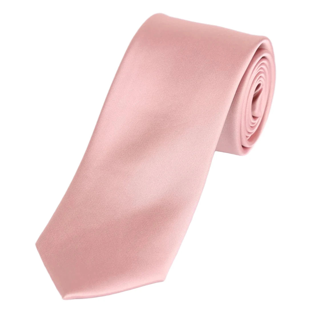 Soft Pink Pure Silk Solid Satin Weave Neck Tie