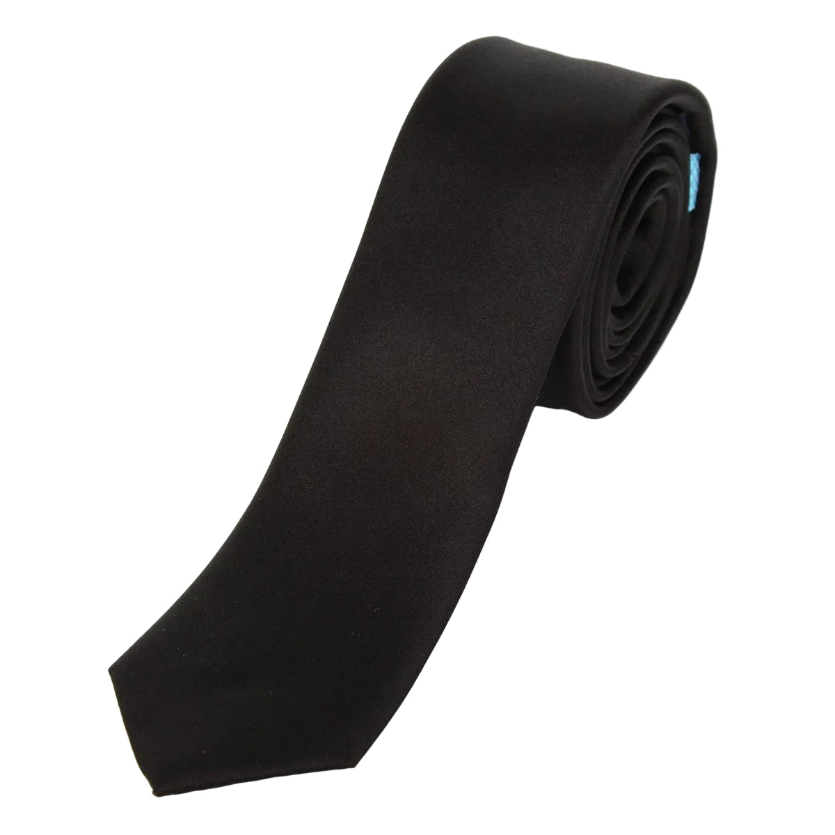 Black Luxury Satin Weave Skinny Neck Tie