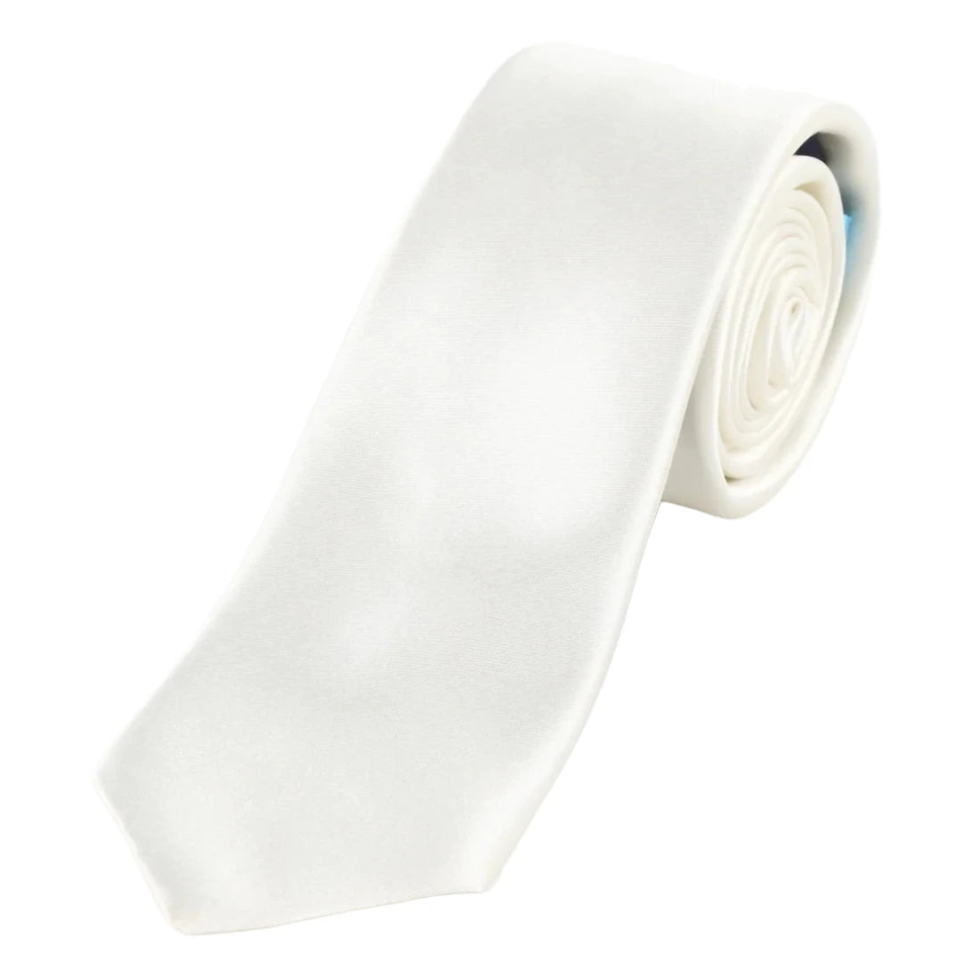 Off White Pure Silk Solid Satin Weave Neck Tie