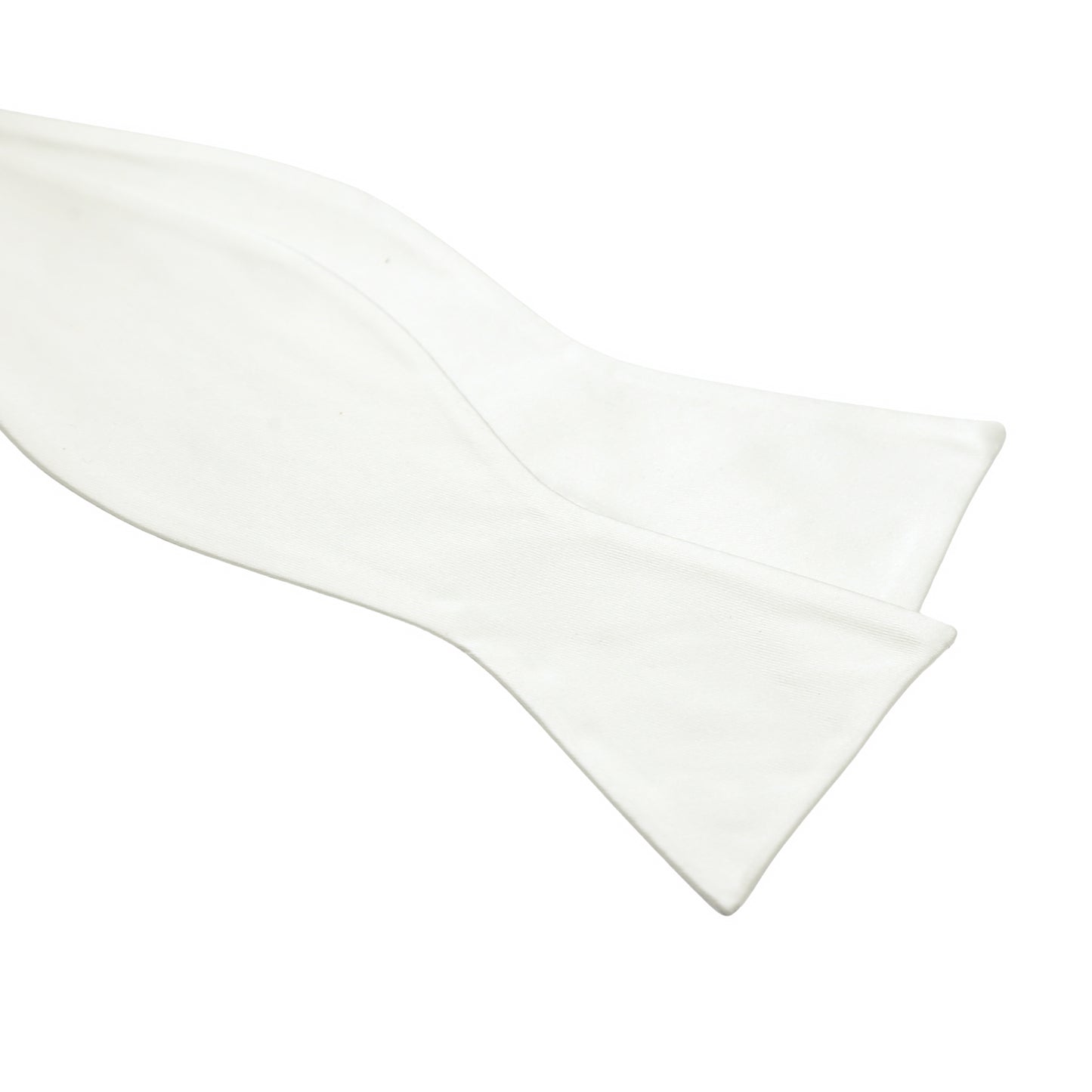 Off White Pure Silk Solid Satin Weave Satin Self Tie Your Own Bow Tie