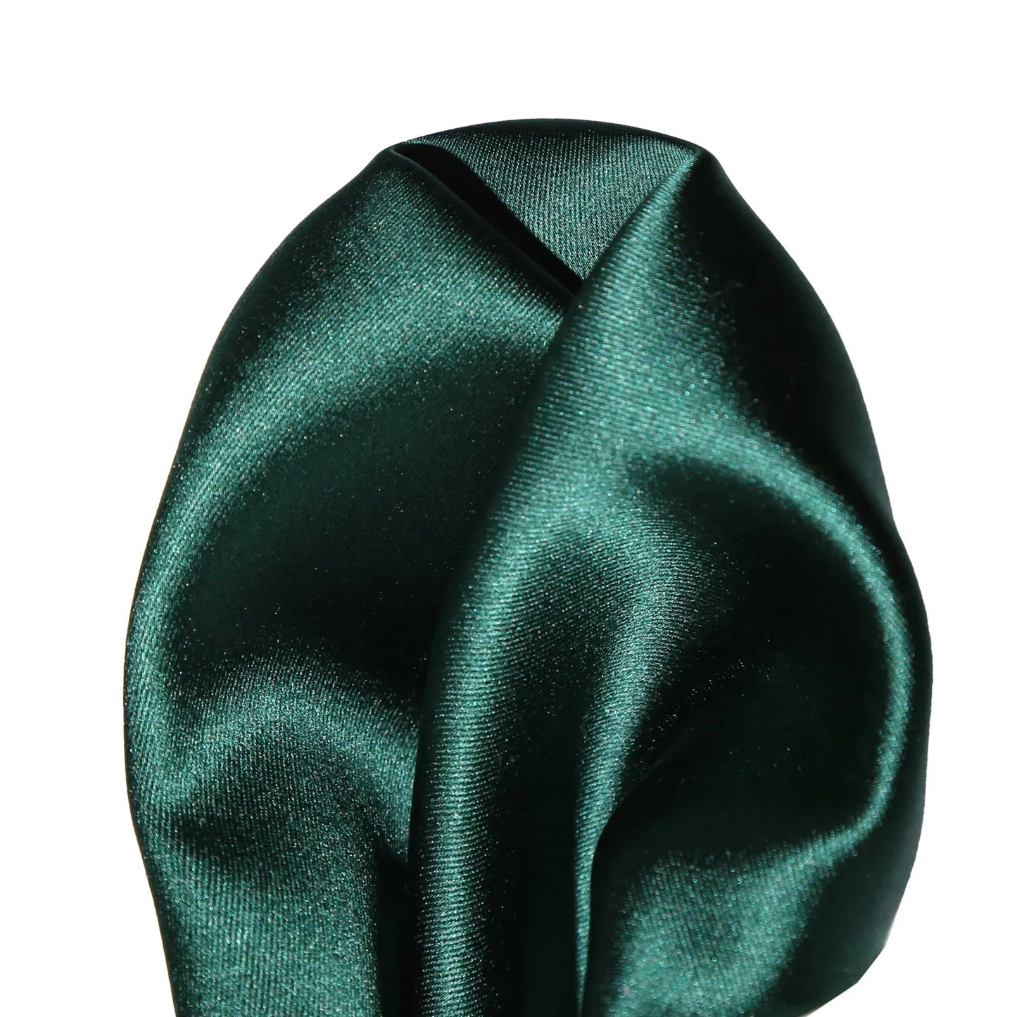 Dark Green Pure Silk Solid Satin Weave Pocket Square
