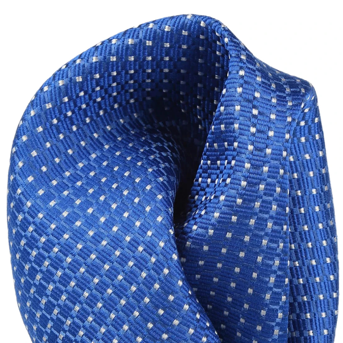 Royal Blue Pure Silk Spotted Textured Weave Pocket Square