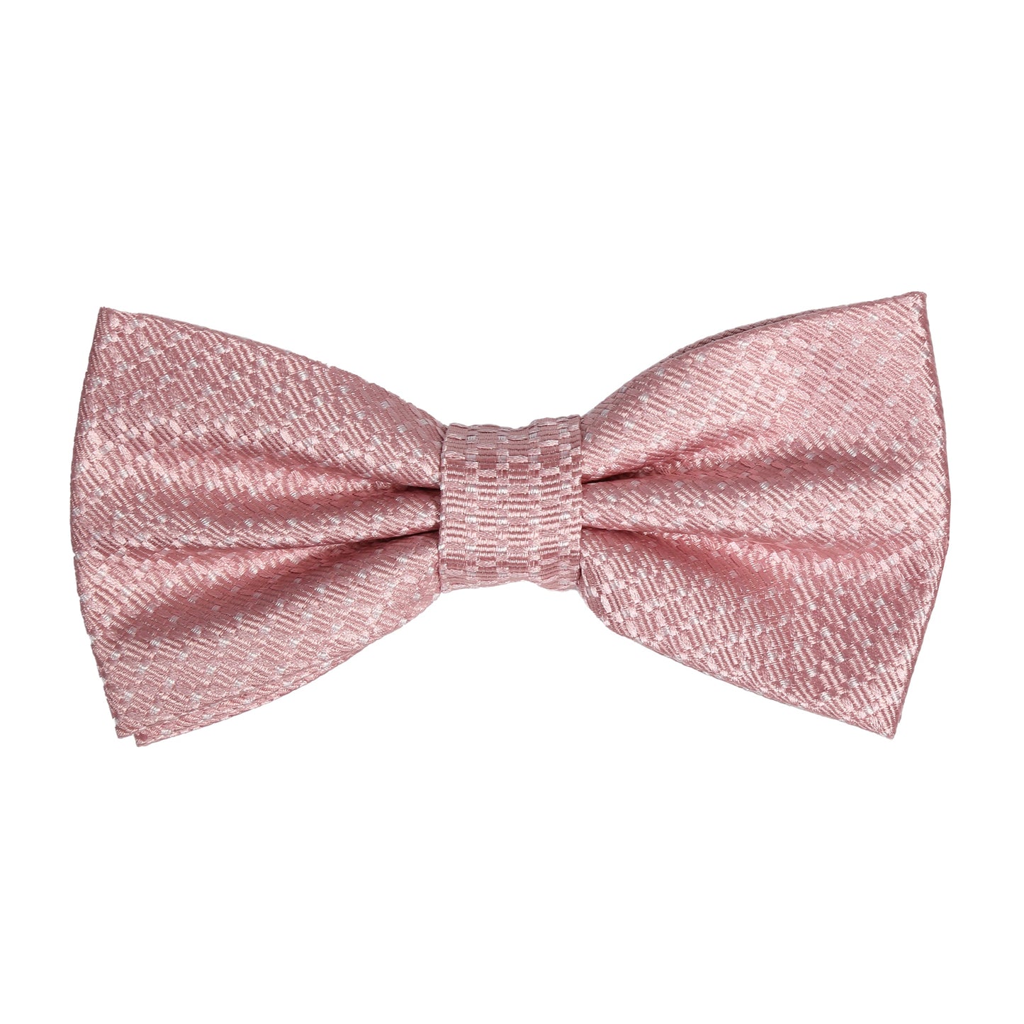 Soft Pink Pure Silk Spotted Textured Weave Bow Tie