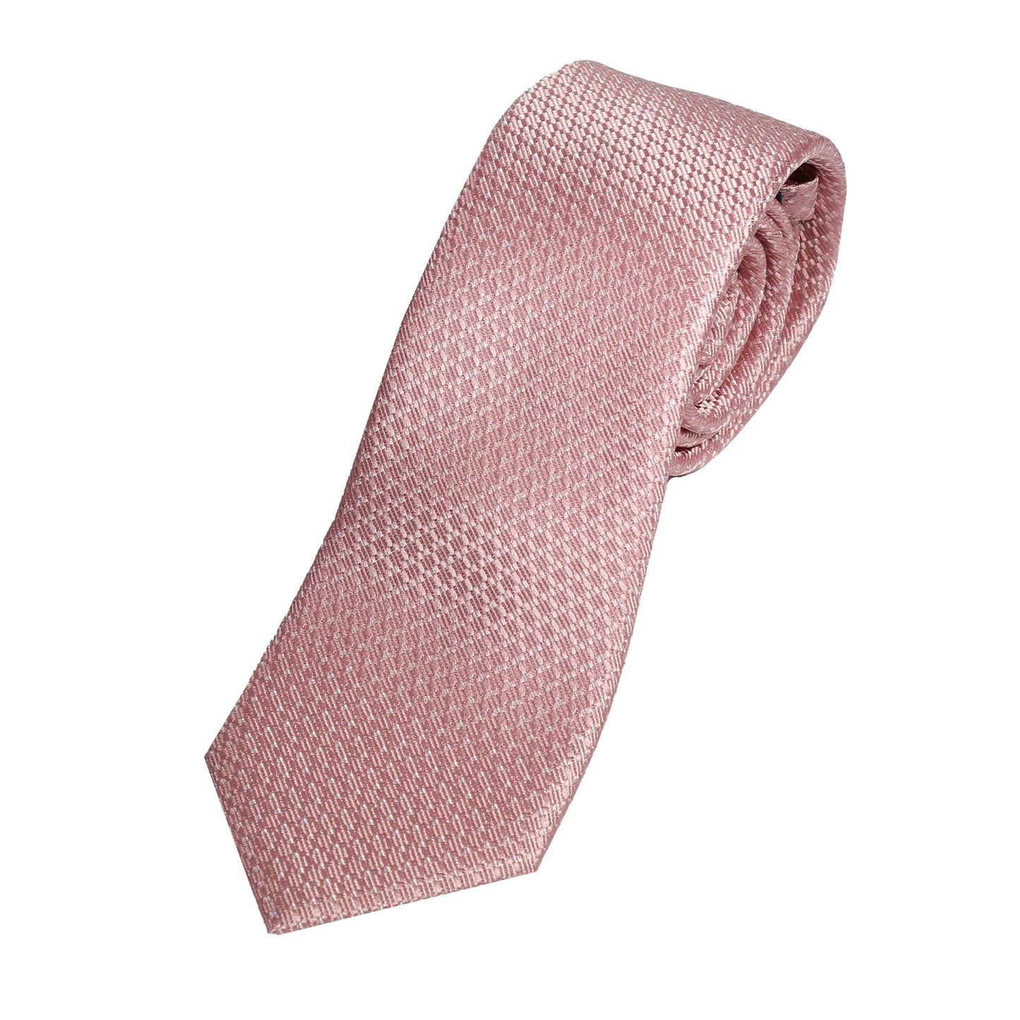 Soft Pink Pure Silk Spotted Textured Weave Neck Tie