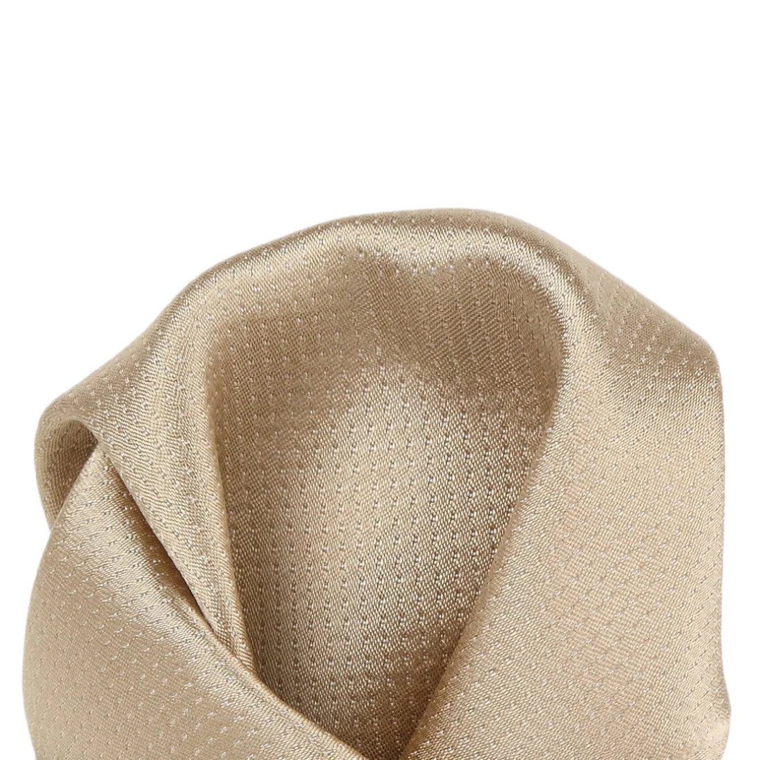 Taupe Pure Silk Micro Spotted Satin Weave Pocket Square