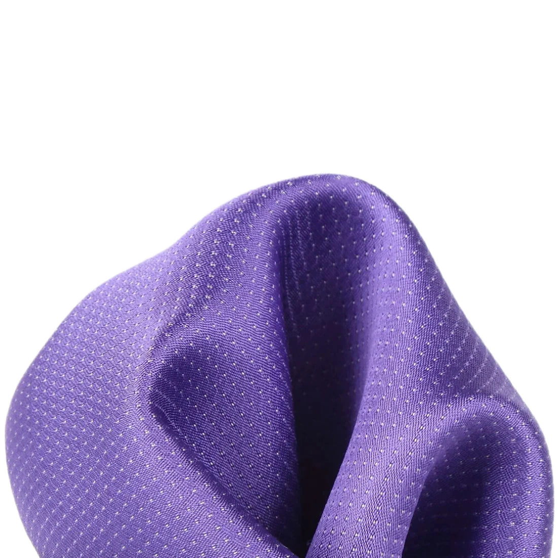 Purple Pure Silk Micro Spotted Satin Weave Pocket Square