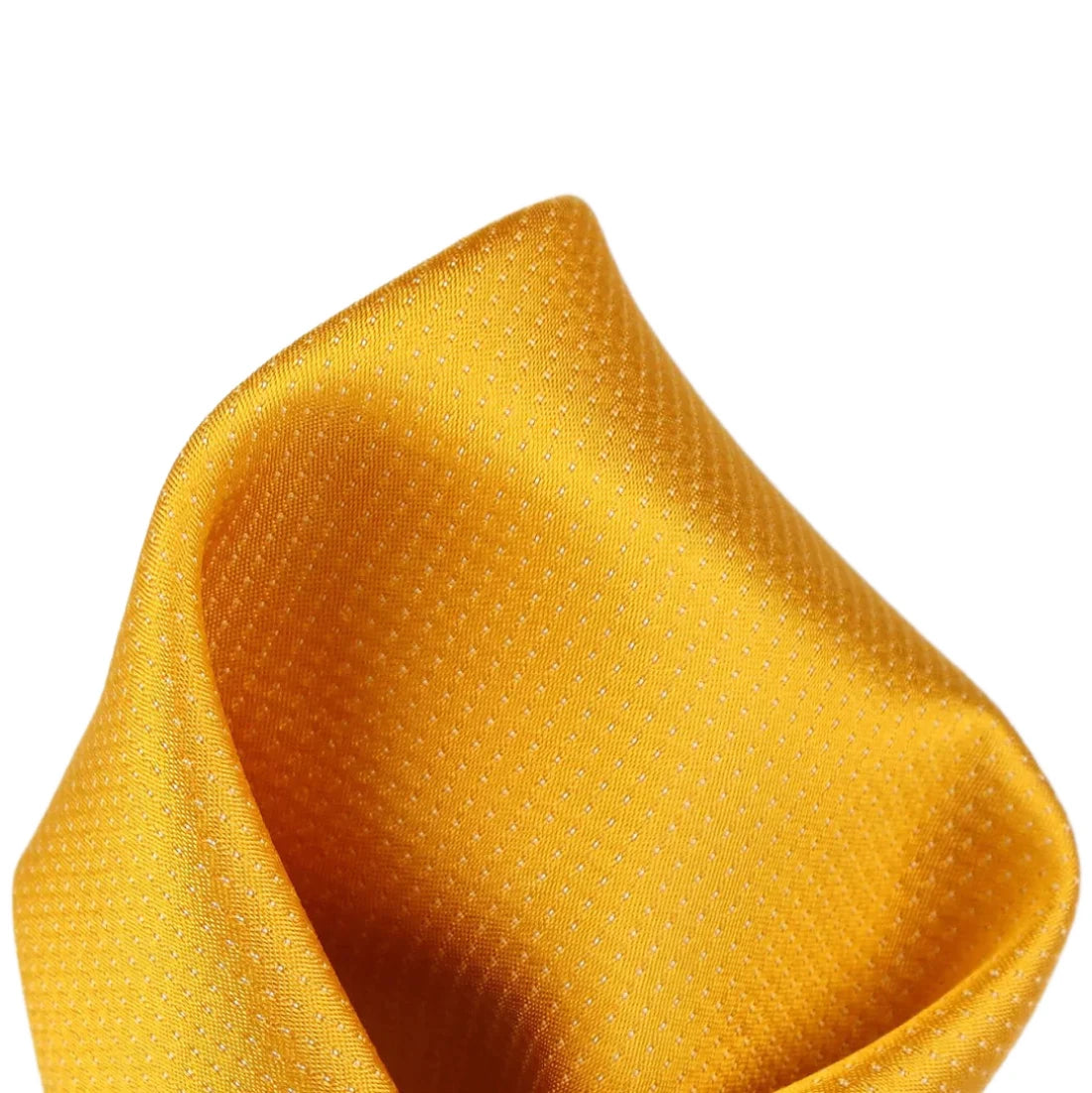 Gold Pure Silk Micro Spotted Satin Weave Pocket Square