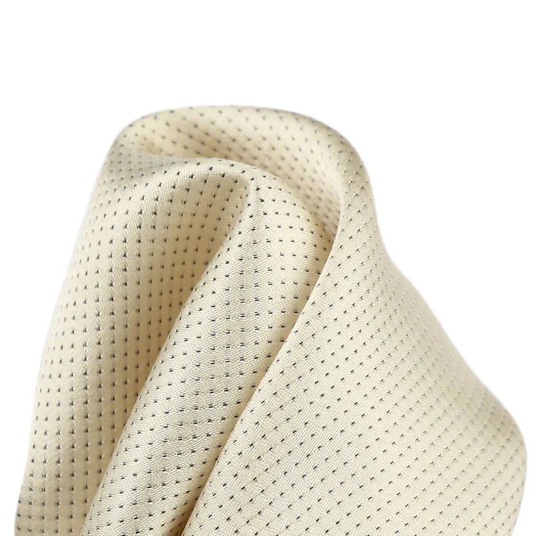 Ivory Pure Silk Micro Spotted Satin Weave Pocket Square