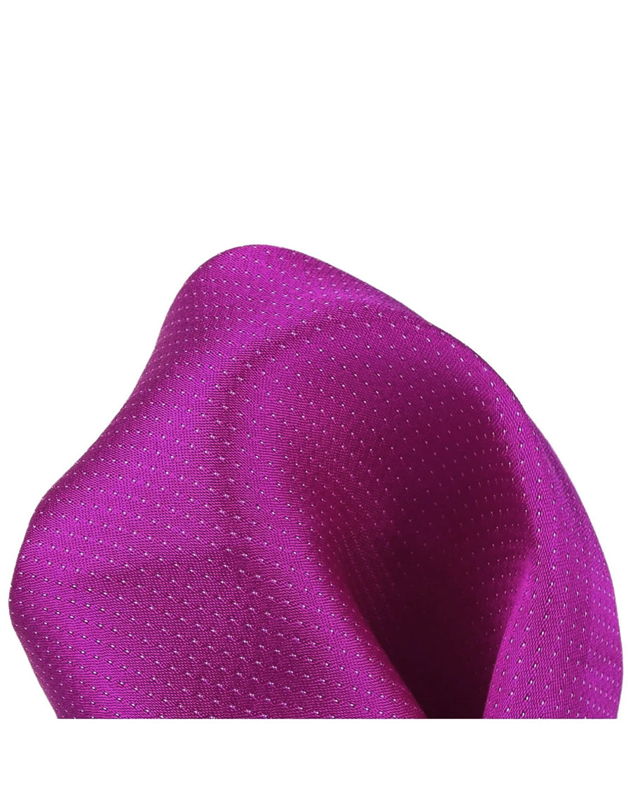 Magenta Pure Silk Micro Spotted Satin Weave Pocket Square