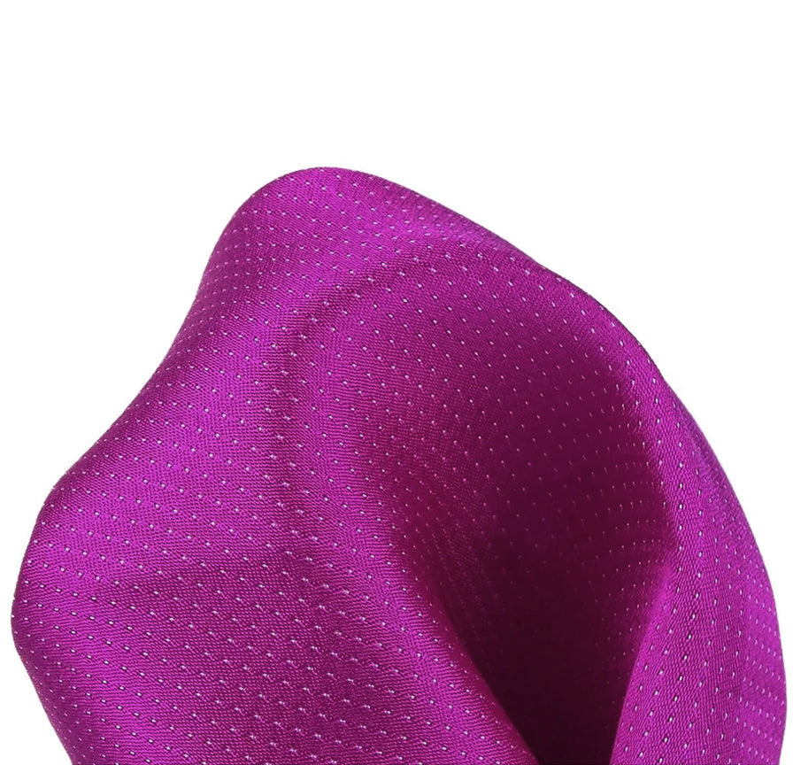 Magenta Pure Silk Micro Spotted Satin Weave Pocket Square