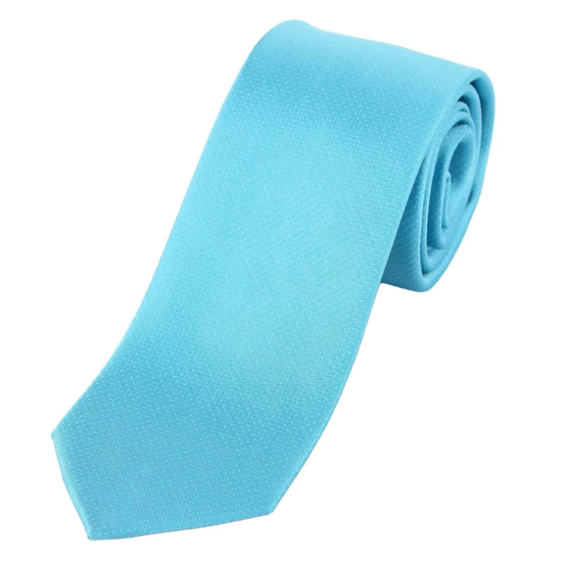 Turquoise Pure Silk Micro Spotted Satin Weave Silk Tie