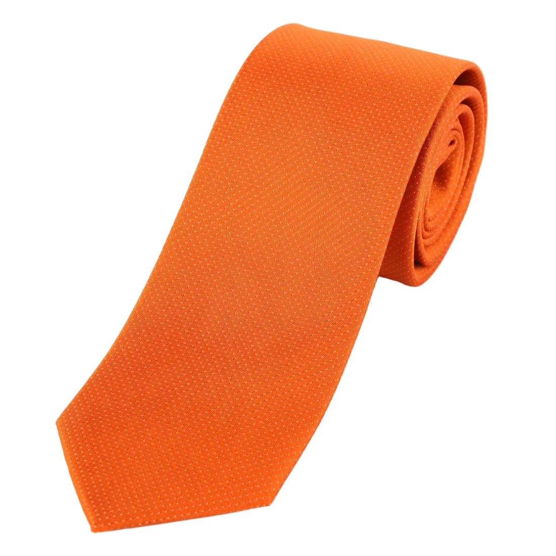 Orange Pure Silk Micro Spotted Satin Weave Silk Tie