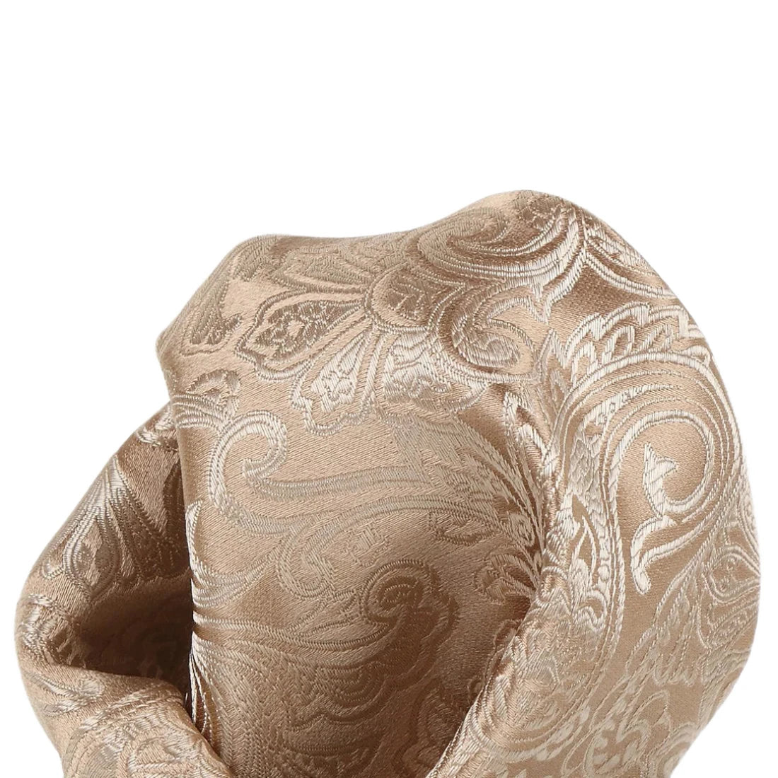 Taupe Pure Silk Paisley Weave Pocket Square