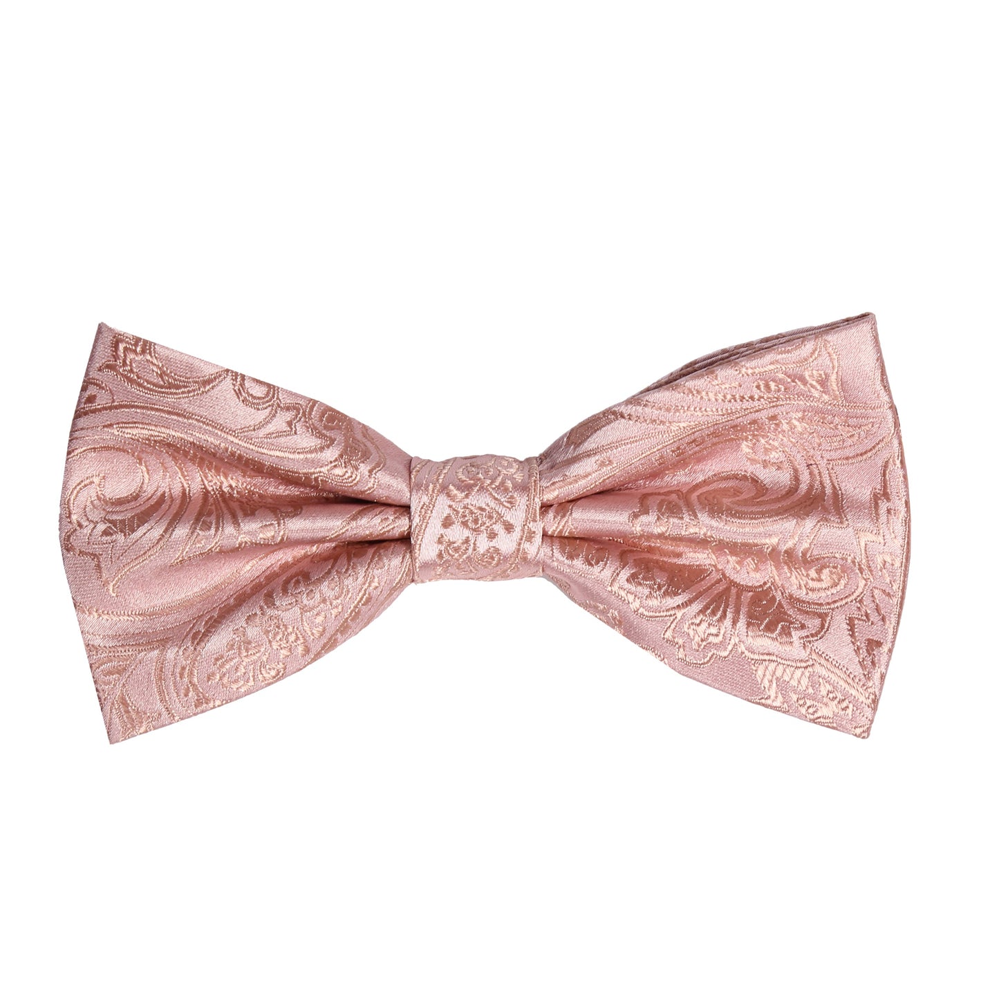 Soft Pink Pure Silk Paisley Weave Bow Tie