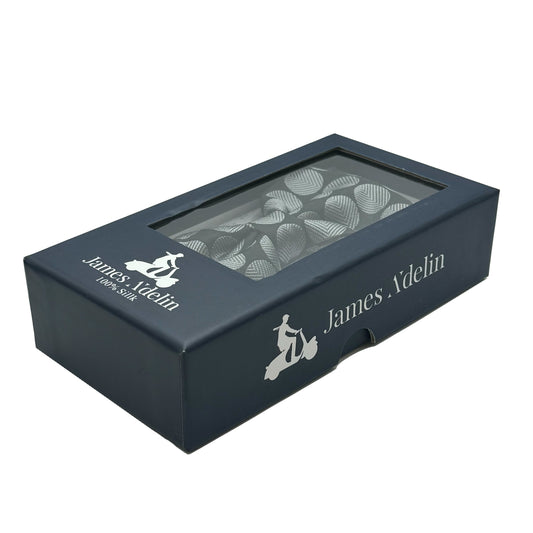 Black/Grey Italian Luxury Mens Silk Textured Polka Dot Weave Pre-Tied Bow Tie