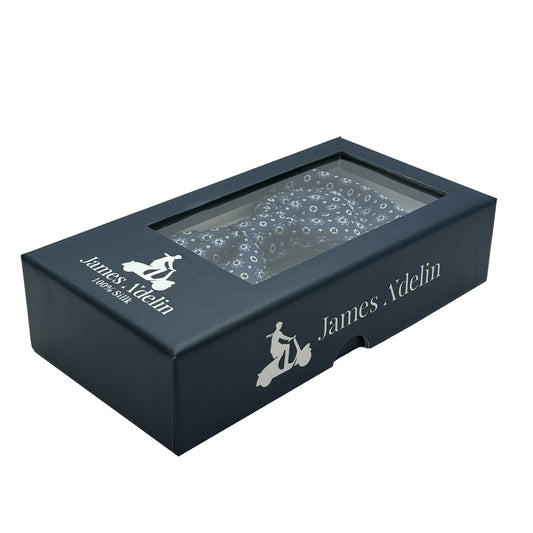 Slate Blue Italian Mens Silk Geometric Weave Pre-Tied Bow Ties