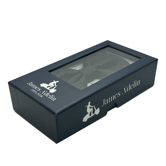 Black Italian Luxury Mens Silk Textured Tonal Spotted Weave Pre-Tied Bow Tie