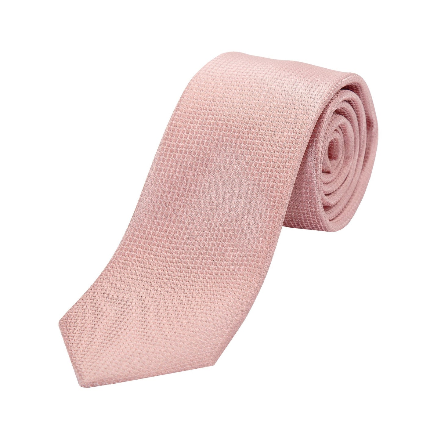 Soft Pink Pure Silk Textured Square Weave Neck Tie