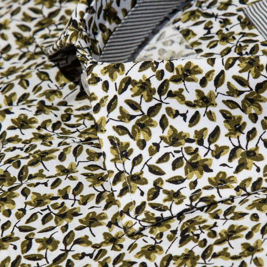 Green Cotton Rich Mini Floral Long Sleeve Shirt