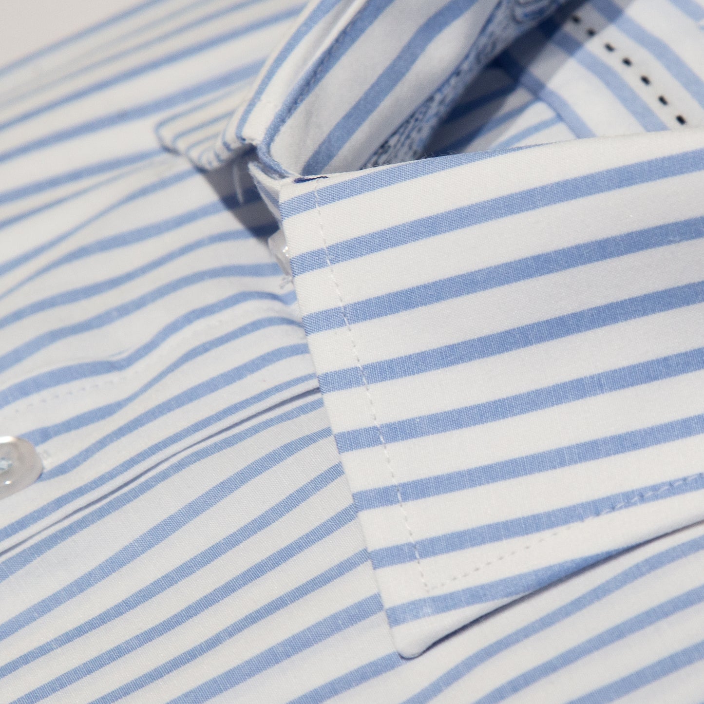 Sky/White Cotton Rich Bengal Stripe Long Sleeve Shirt