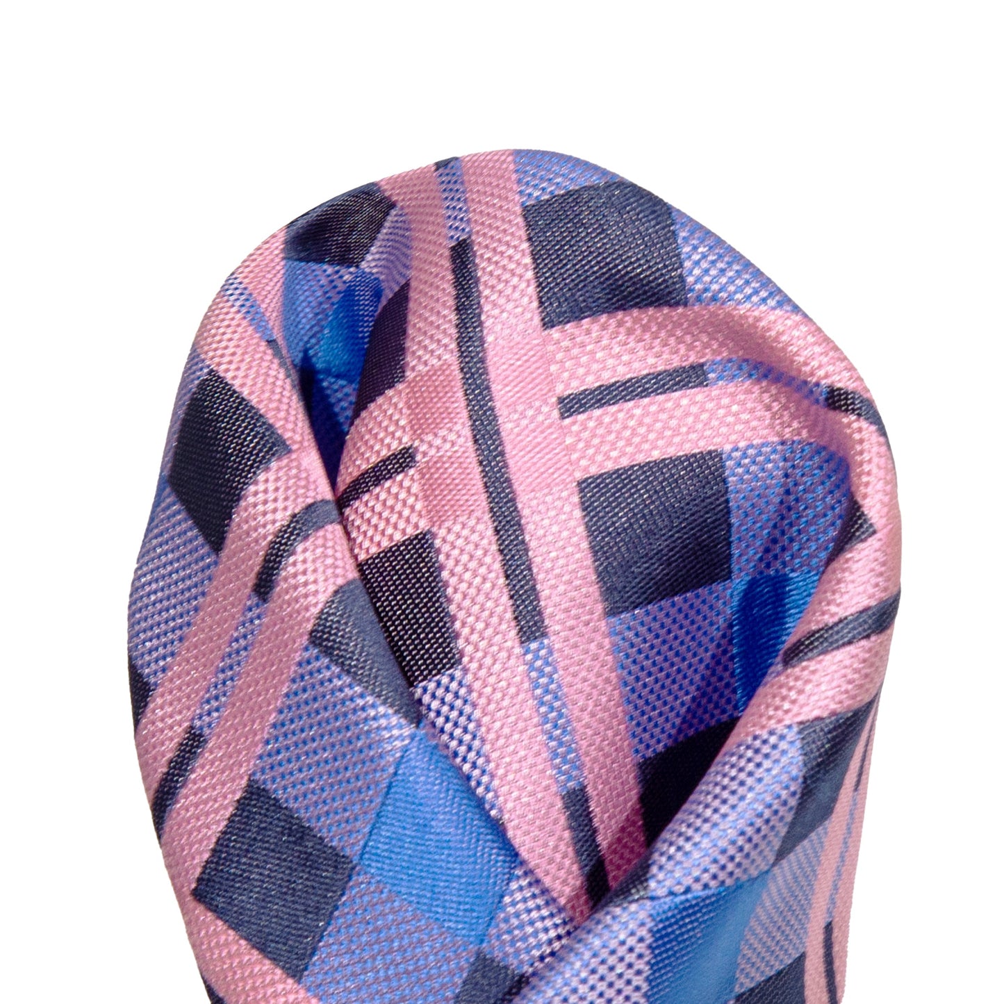 Purple/Navy/Pink Luxury Check Weave Pocket Square