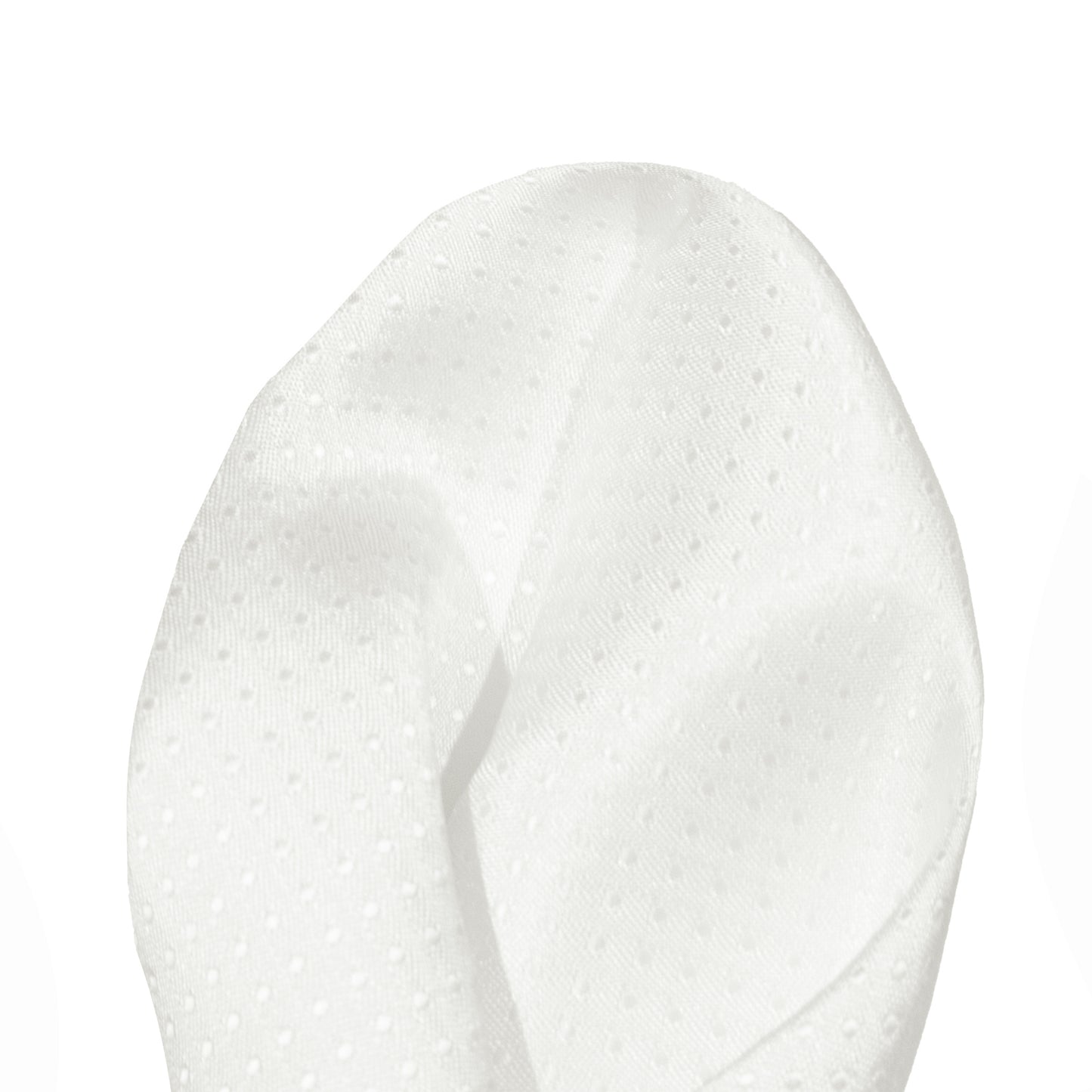 White Luxury Mini Spotted Weave Pocket Square