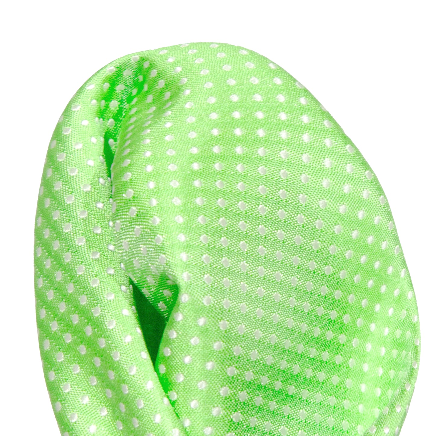 Lime Green/White Luxury Mini Spotted Weave Pocket Square