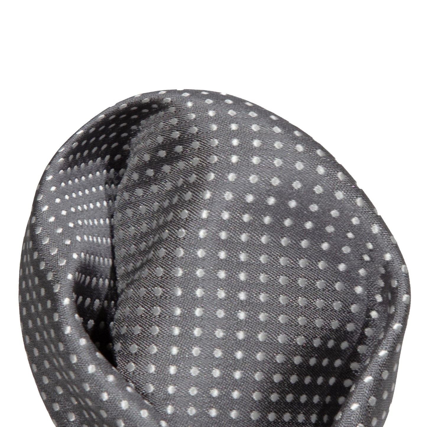 Charcoal/White Luxury Mini Spotted Weave Pocket Square