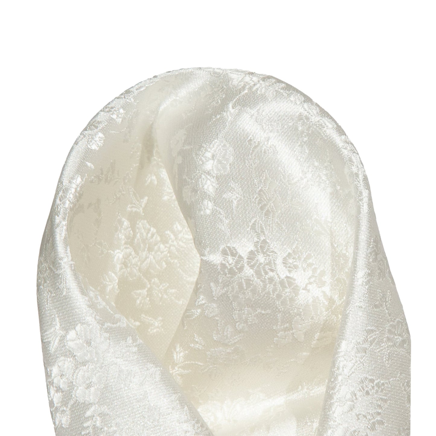 Off White Luxury Weave Floral Pocket Square