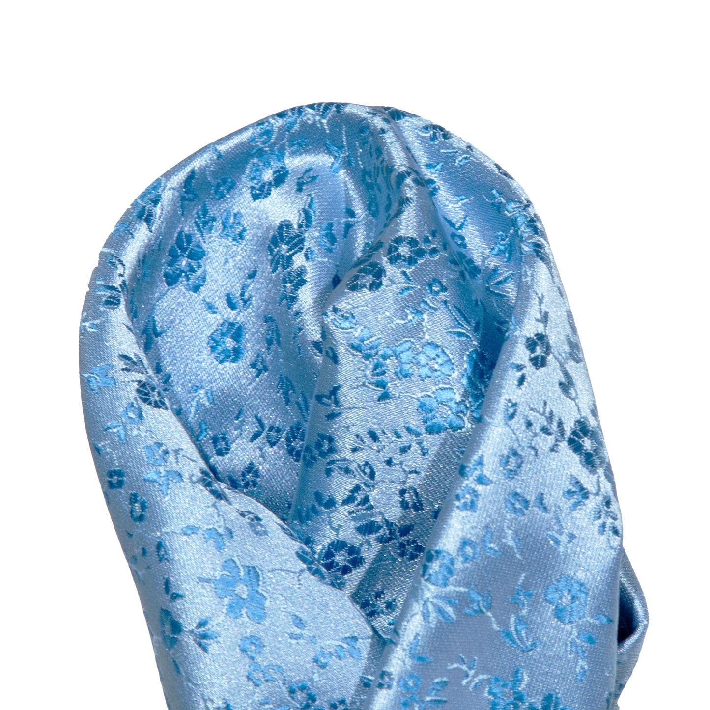 Sky/Mid Blue Luxury Weave Floral Pocket Square
