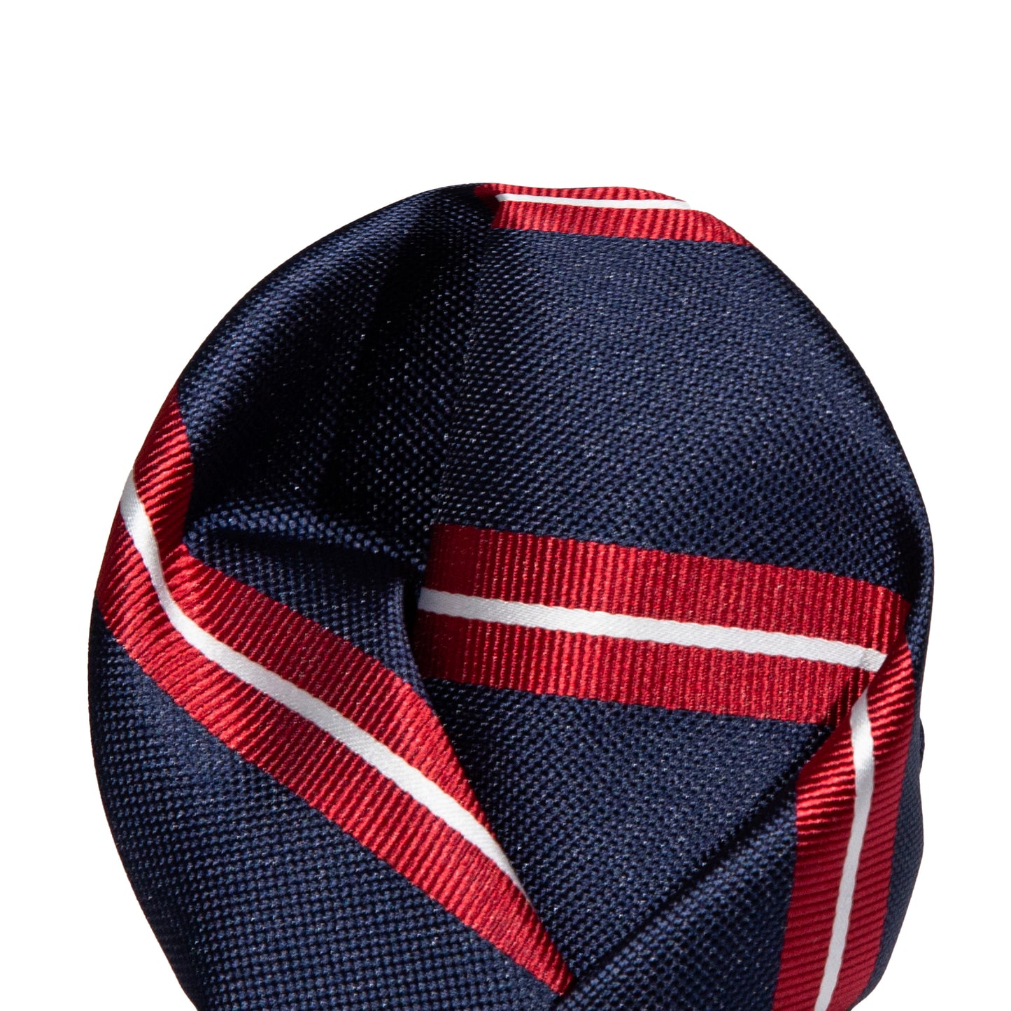 Navy/Red/White Regimental Striped Weave Pocket Square