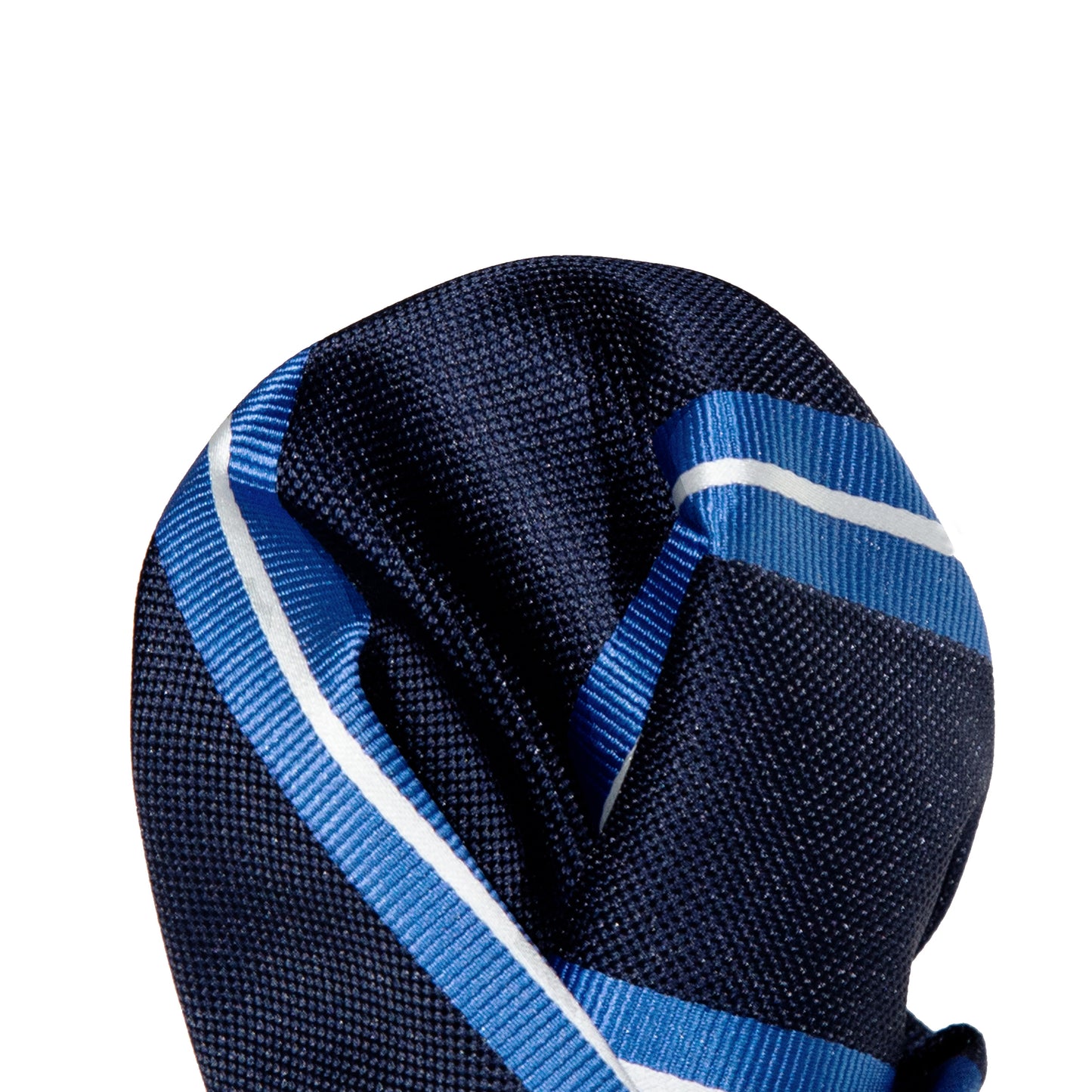Navy/Royal/White Regimental Striped Weave Pocket Square